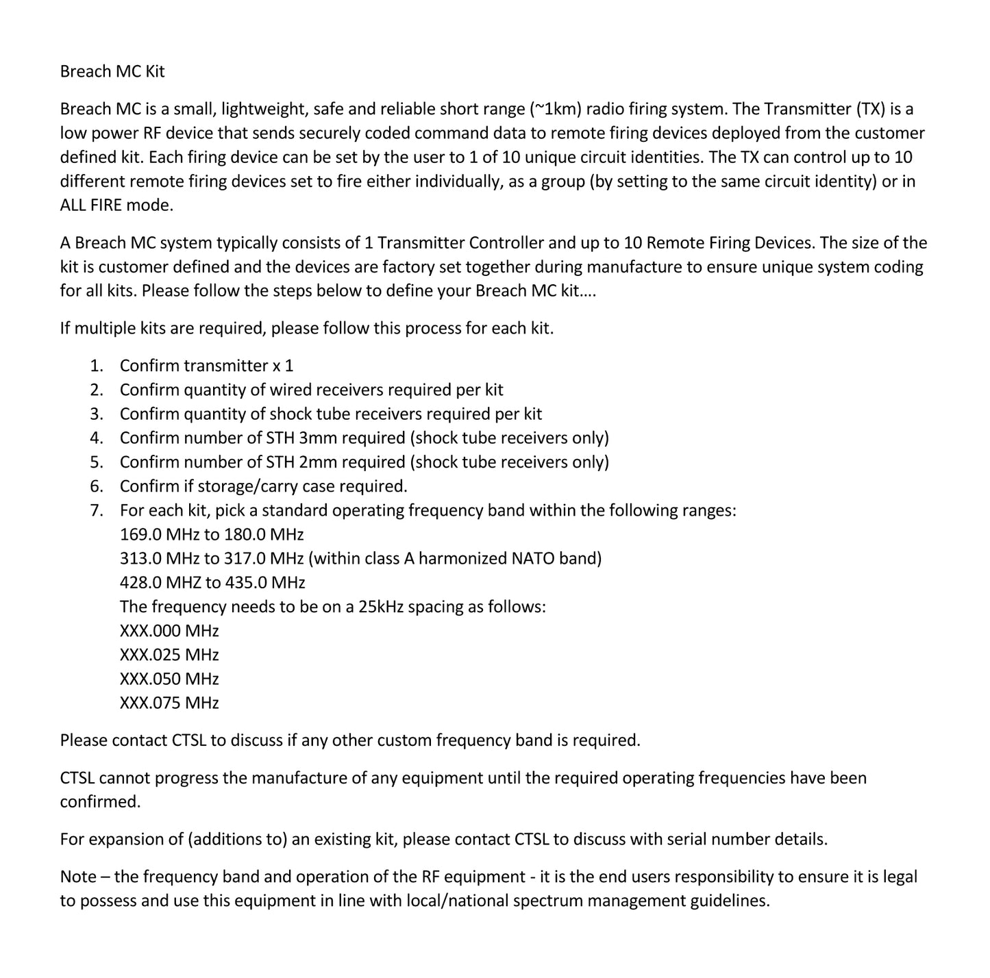 Breach MC RX-ST Remote Firing Device (Shock Tube)