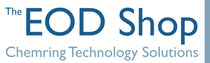 The EOD Shop logo. Blue letters on white background with blue vertical stripe to the right. 